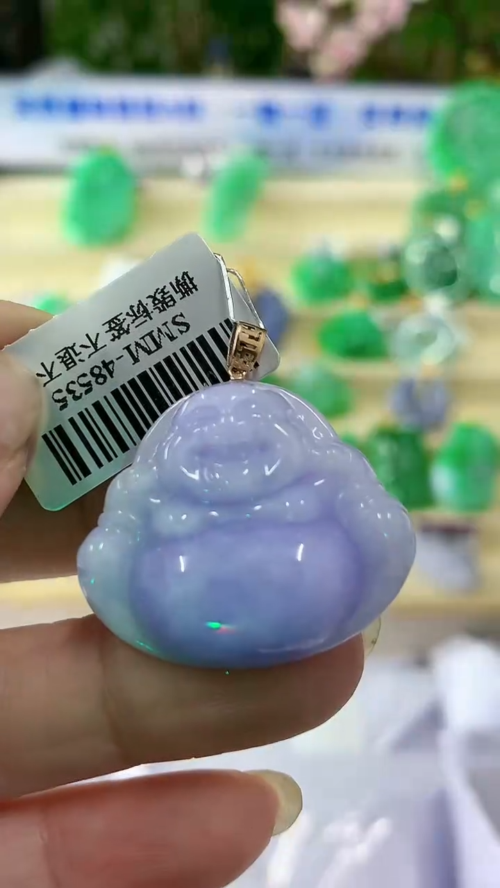 【闪购商品】翡翠颈饰18K金镶嵌挂件