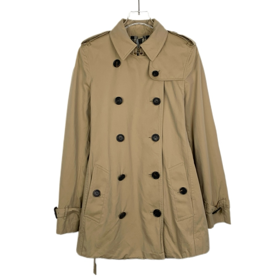 99新 BURBERRY/博柏利 H10568 卡其色双排扣腰带款风衣外套 38码