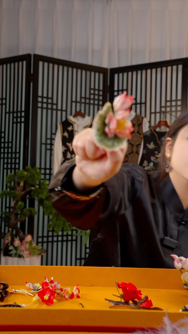 刺绣月*鸟非遗绒花手工饰品