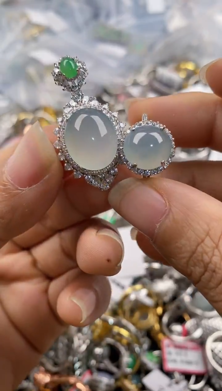 银S925镶嵌戒指翡翠4444----2