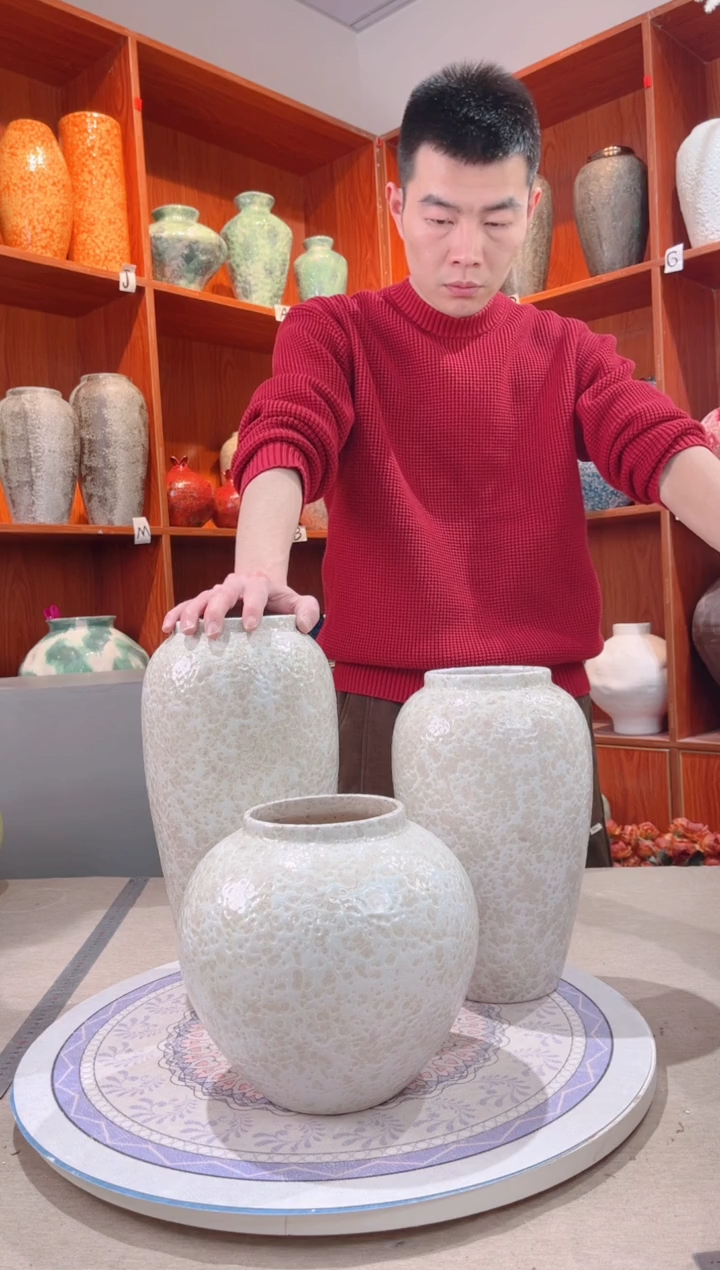 【闪购商品】瓶茶白2三件套 陶瓷花瓶 无花