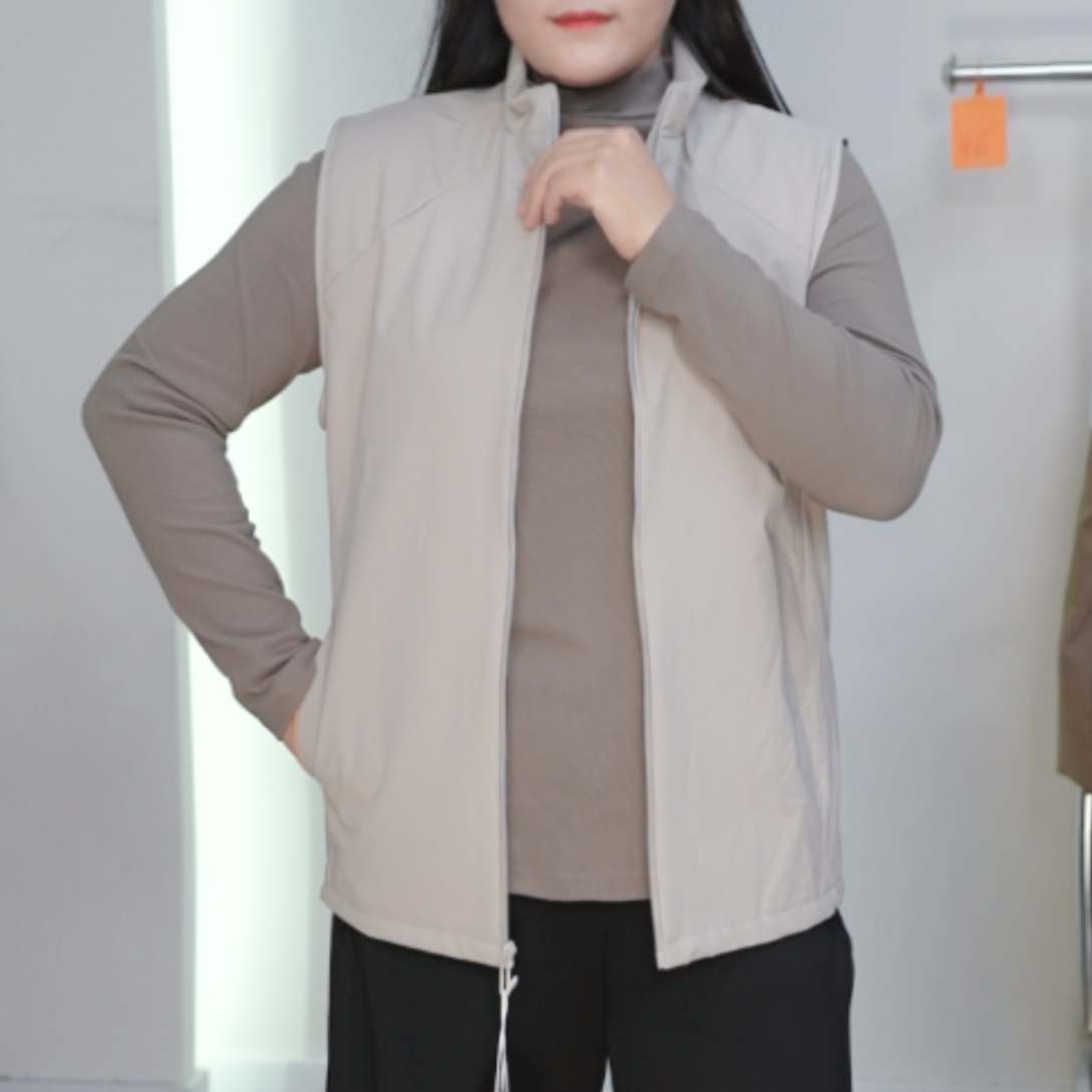 内里100%绵羊毛马甲保暖秋冬加厚背心户外休闲坎肩女款8013