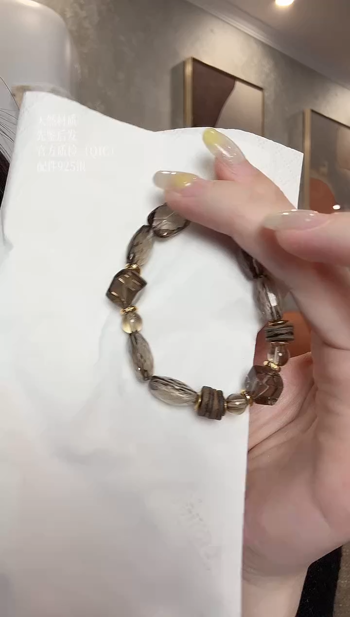 手串沉香银S925镀金镶嵌梵星