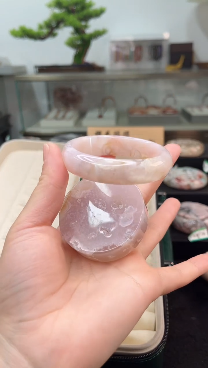 未镶嵌手镯石英质玉55圈口（赠品镯心）365482