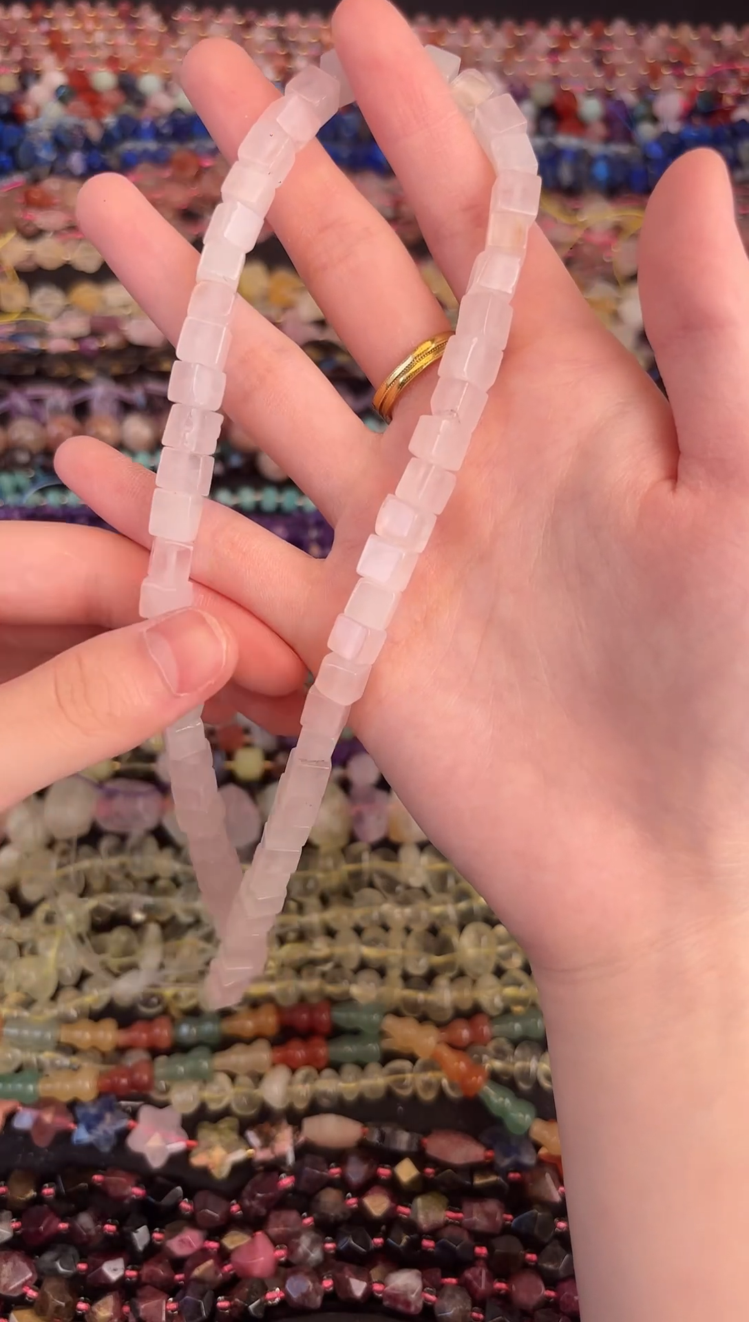 玛瑙/玉髓合金珠宝半成品粉水晶方糖
