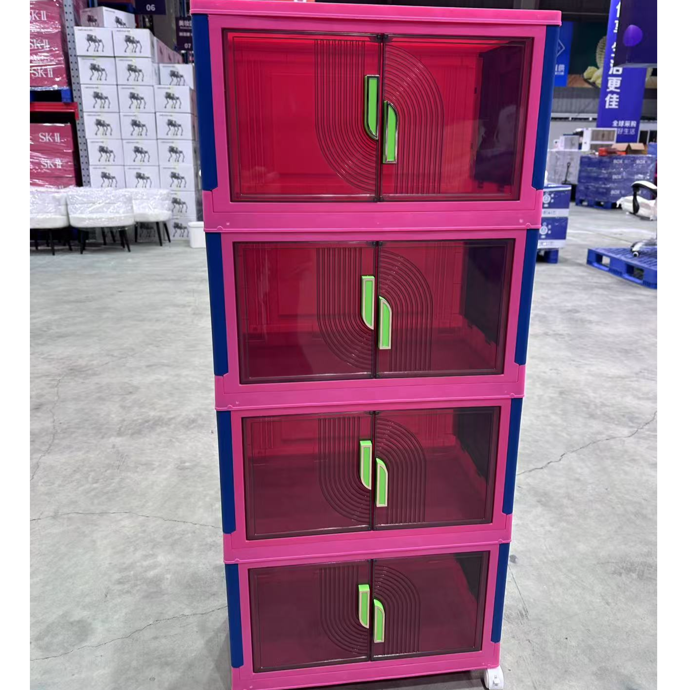 折叠收纳柜子磁吸置物柜家用具衣物储物柜塑料收纳柜