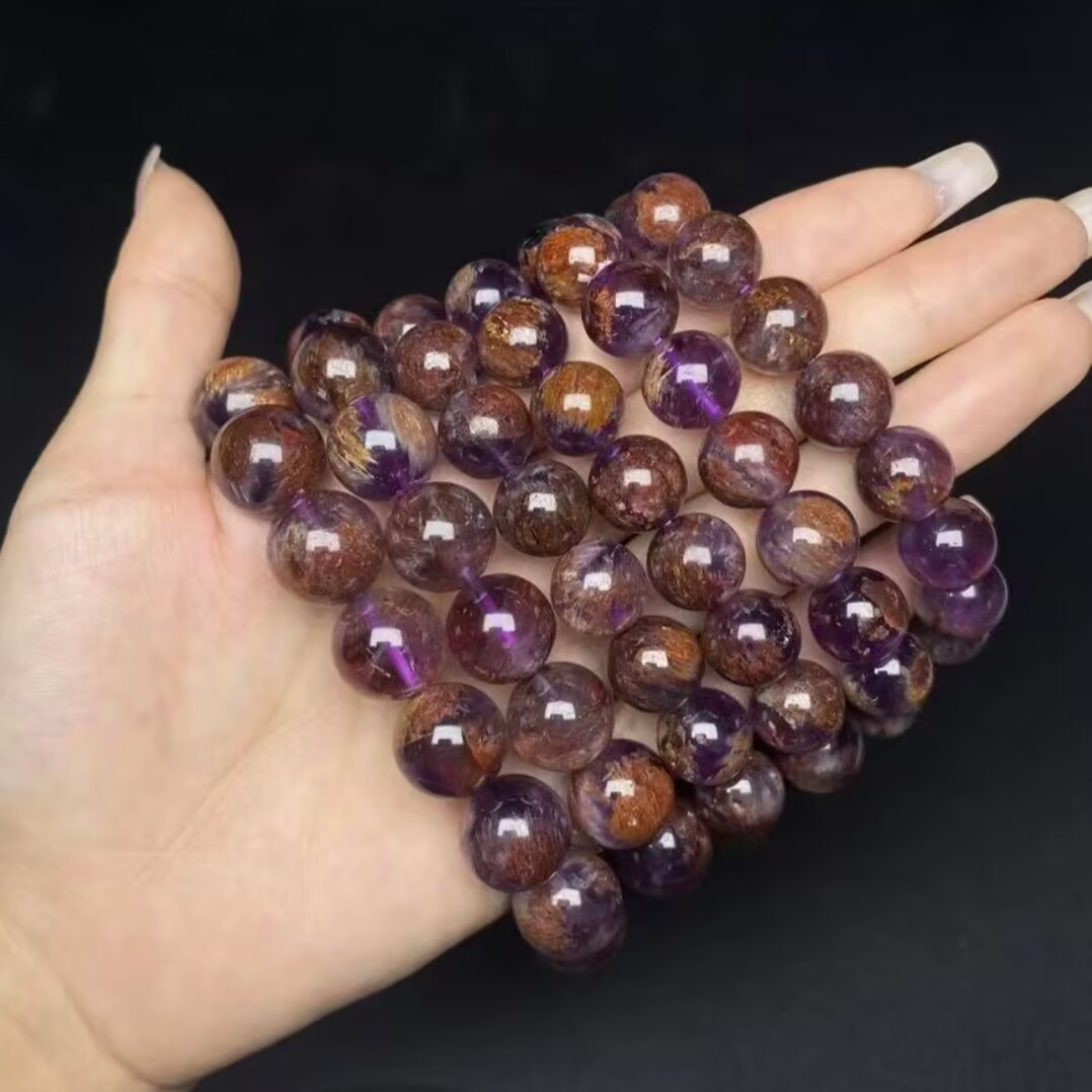 y325天然紫幽灵水晶手链多样性发一