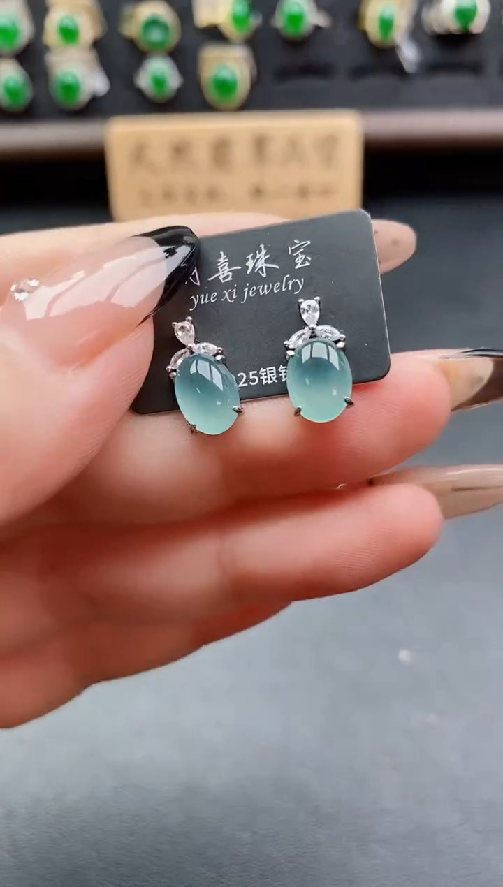 银S925镶嵌戒指翡翠1