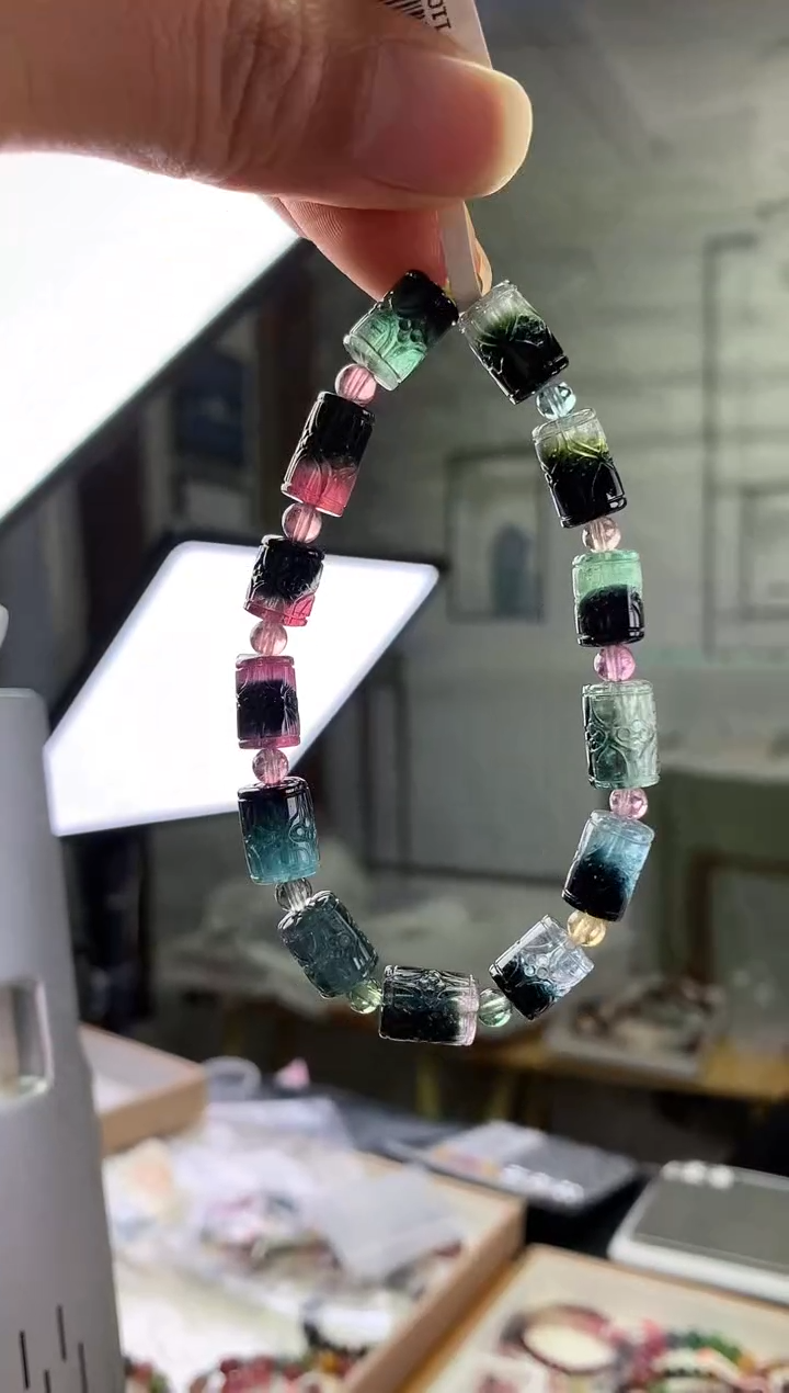 未镶嵌手串碧玺多样性发一条