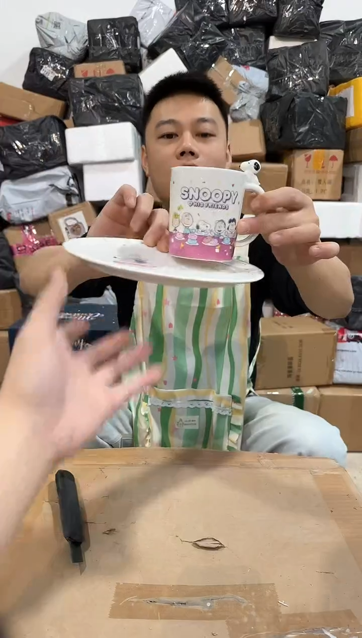 瓷片史努比一杯一碟