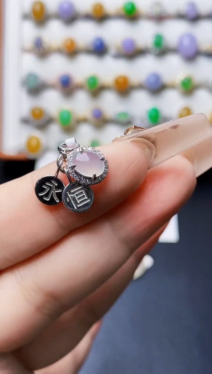 银S925镶嵌戒指翡翠0348