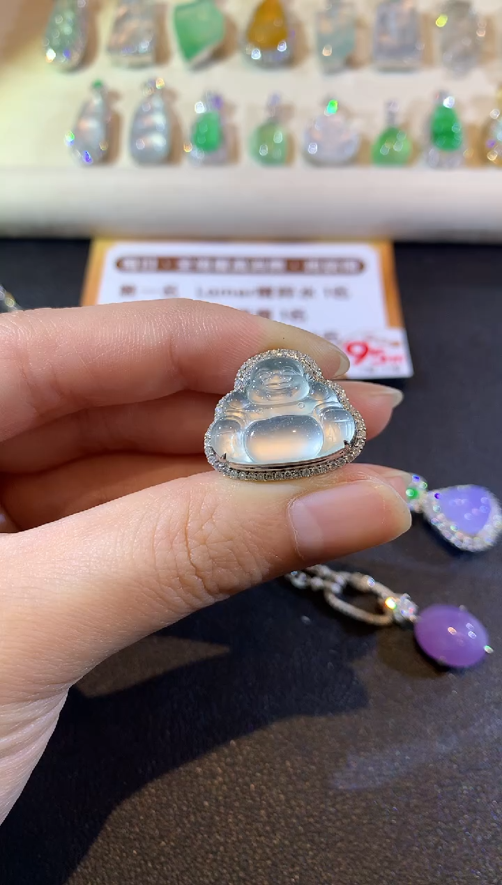 18K金镶嵌戒指翡翠A8（两用款） 多样性发货一件