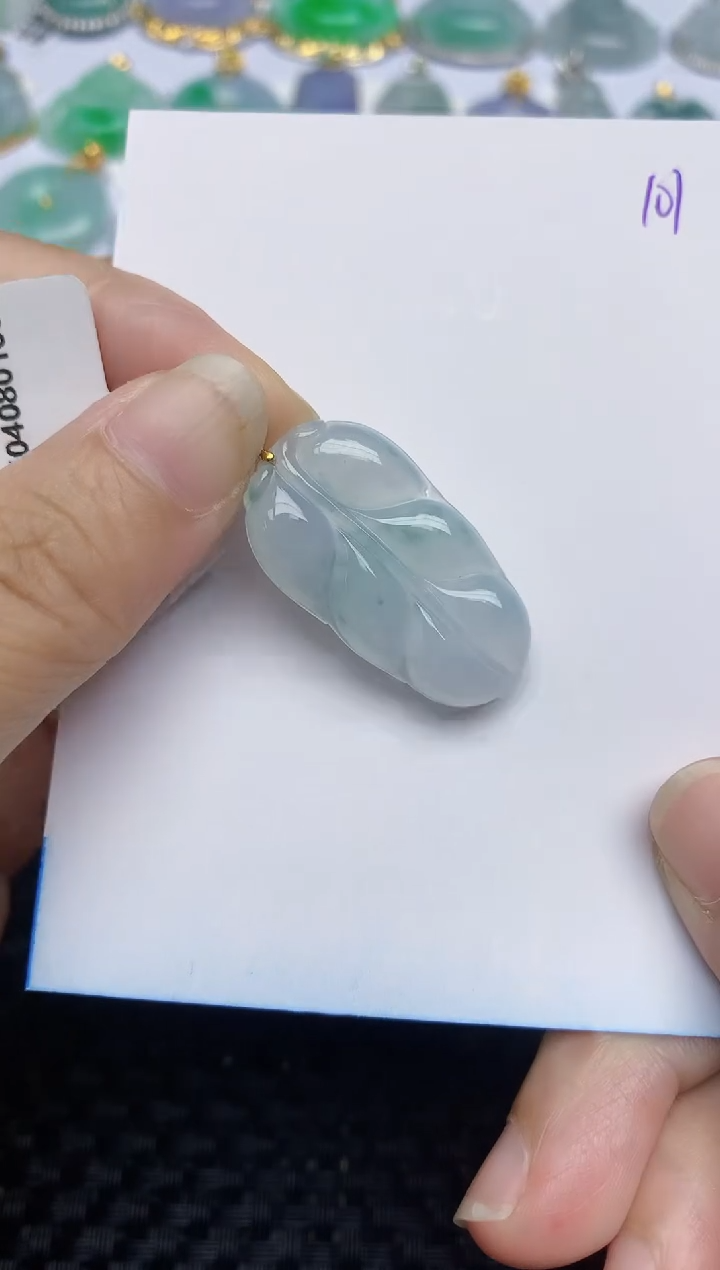 翡翠18K金镶嵌颈饰天然A货翡翠 101