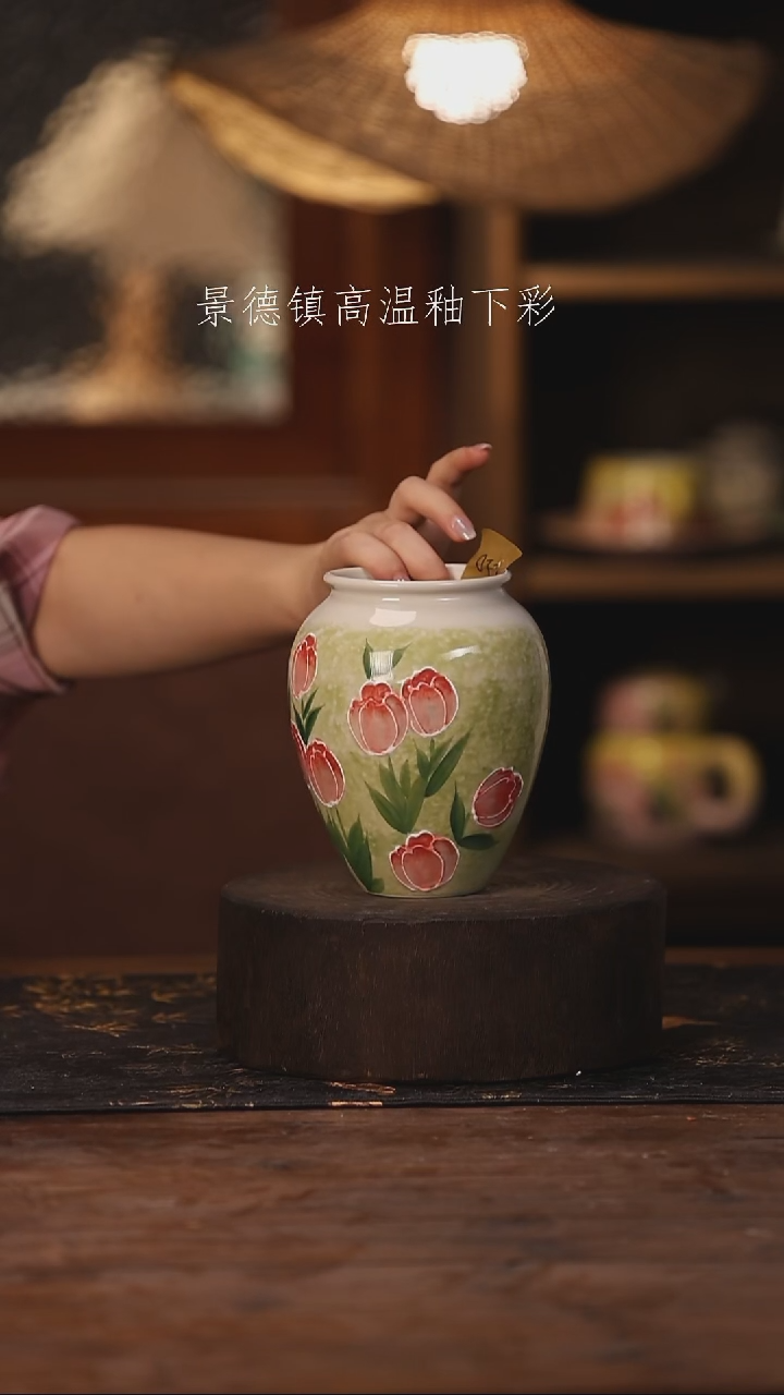 陶瓷景德镇高温釉下手绘陶瓷011