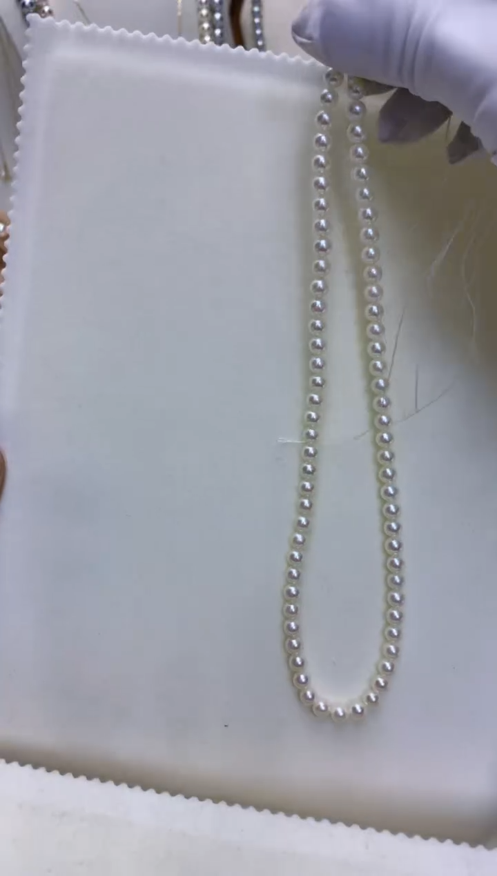 【闪购商品】海水珍珠商品银S925镶嵌5-5.5rose满珠链带大证
