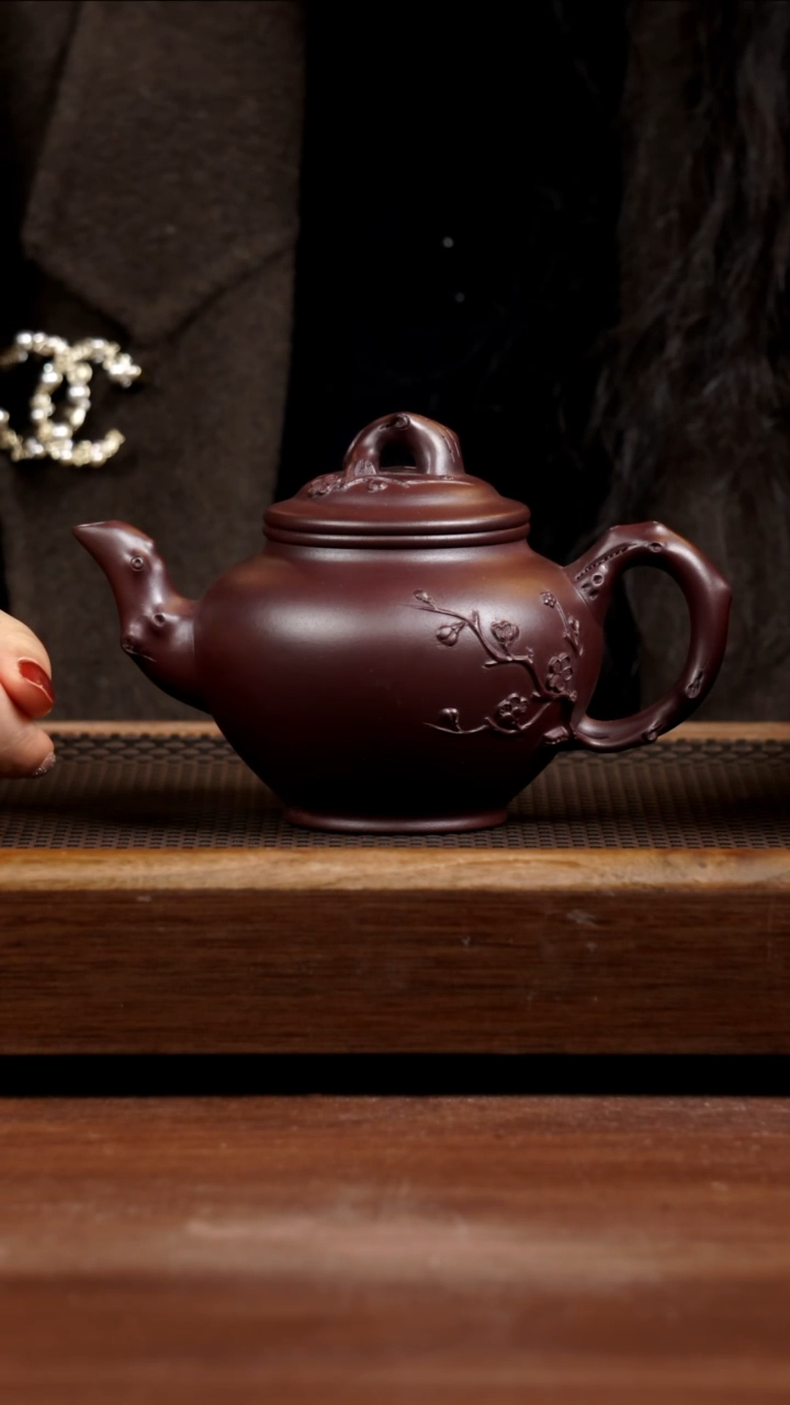 【闪购商品】紫砂茶壶金龙血梅报春375CC