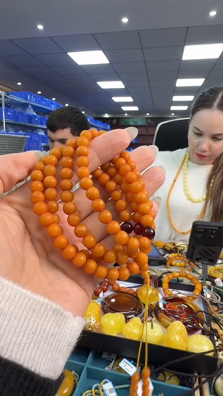 琥珀颈饰未镶嵌217秒拍号 假一罚三 6mm