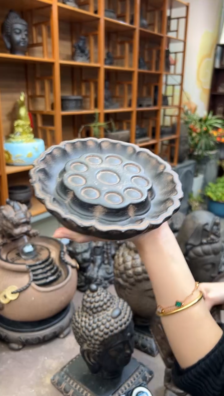 陶土【火山泥】莲蓬壶承