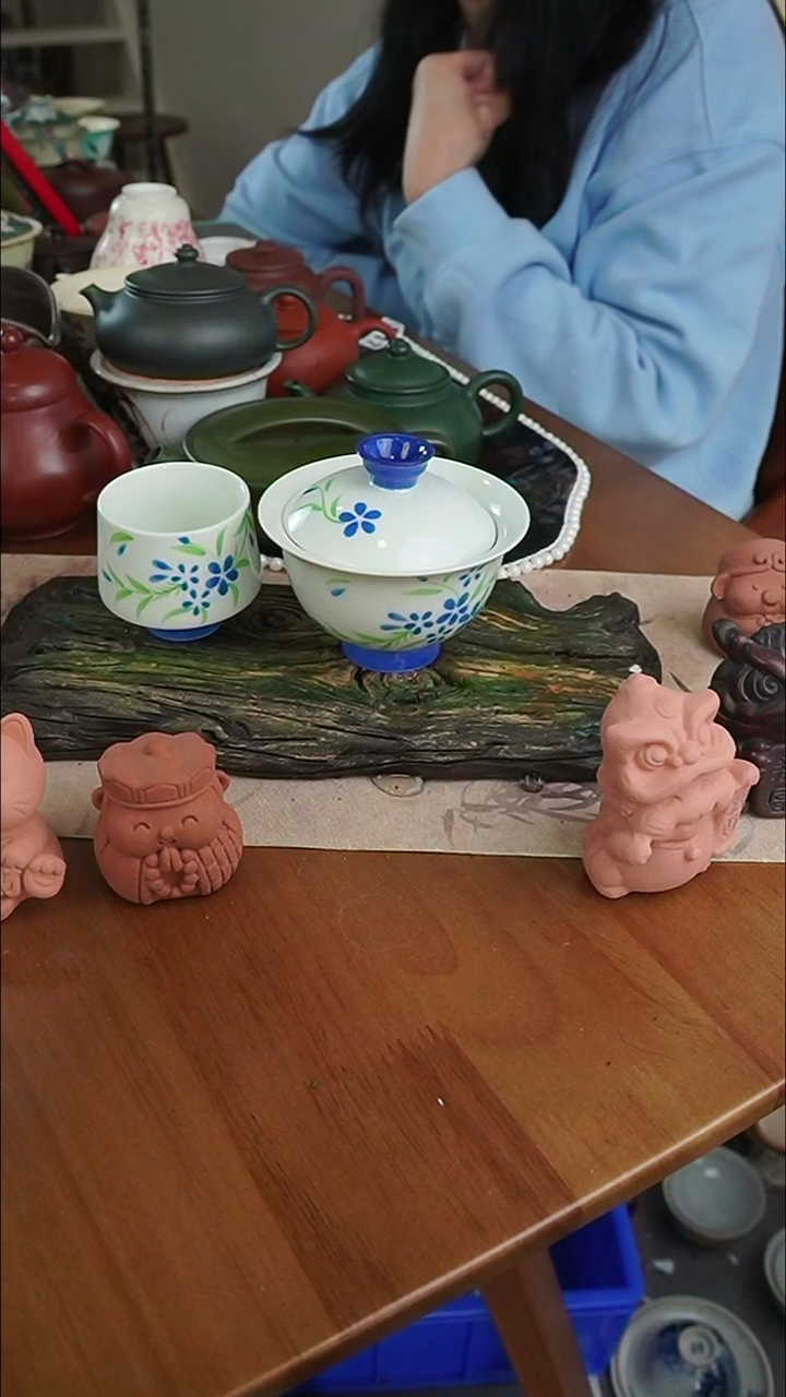 【茶瓷物语】小白花盖碗