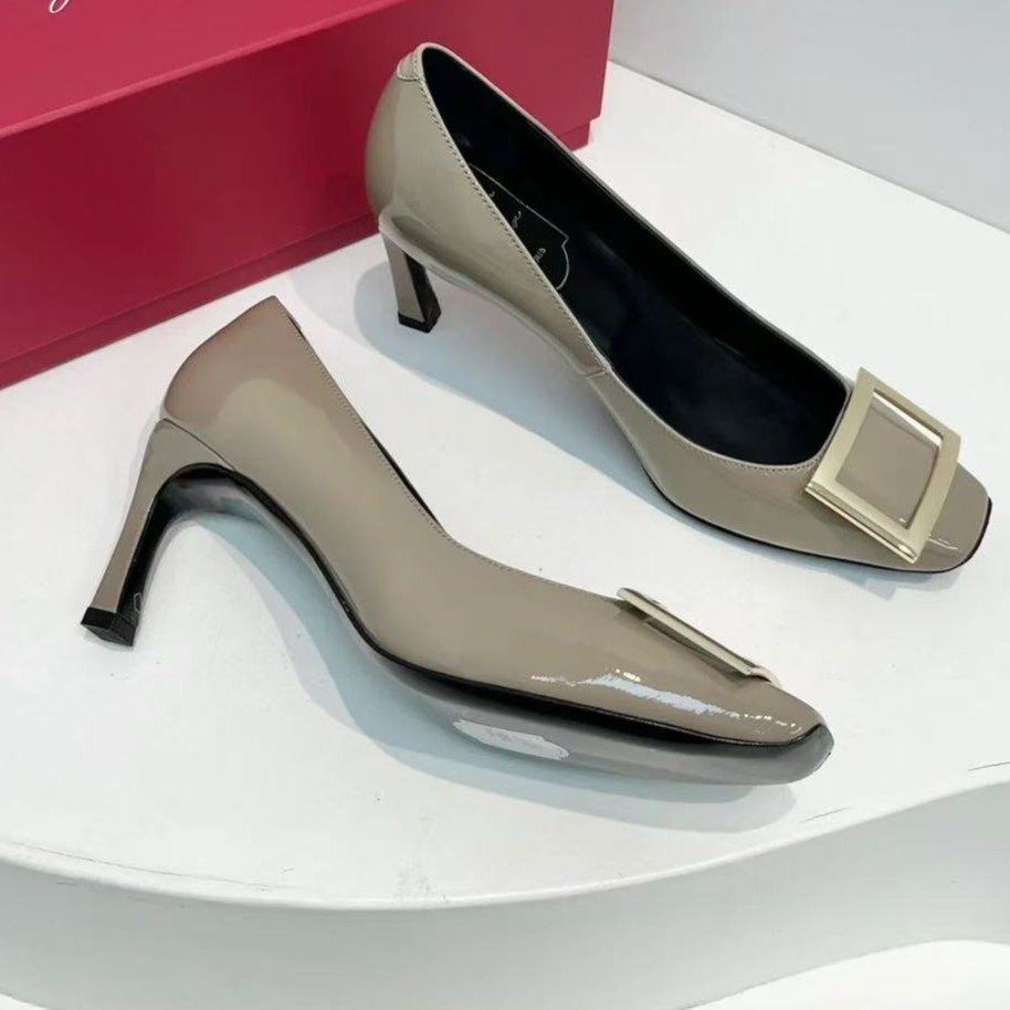 【漆皮方扣】时尚方扣平底单鞋气质百搭