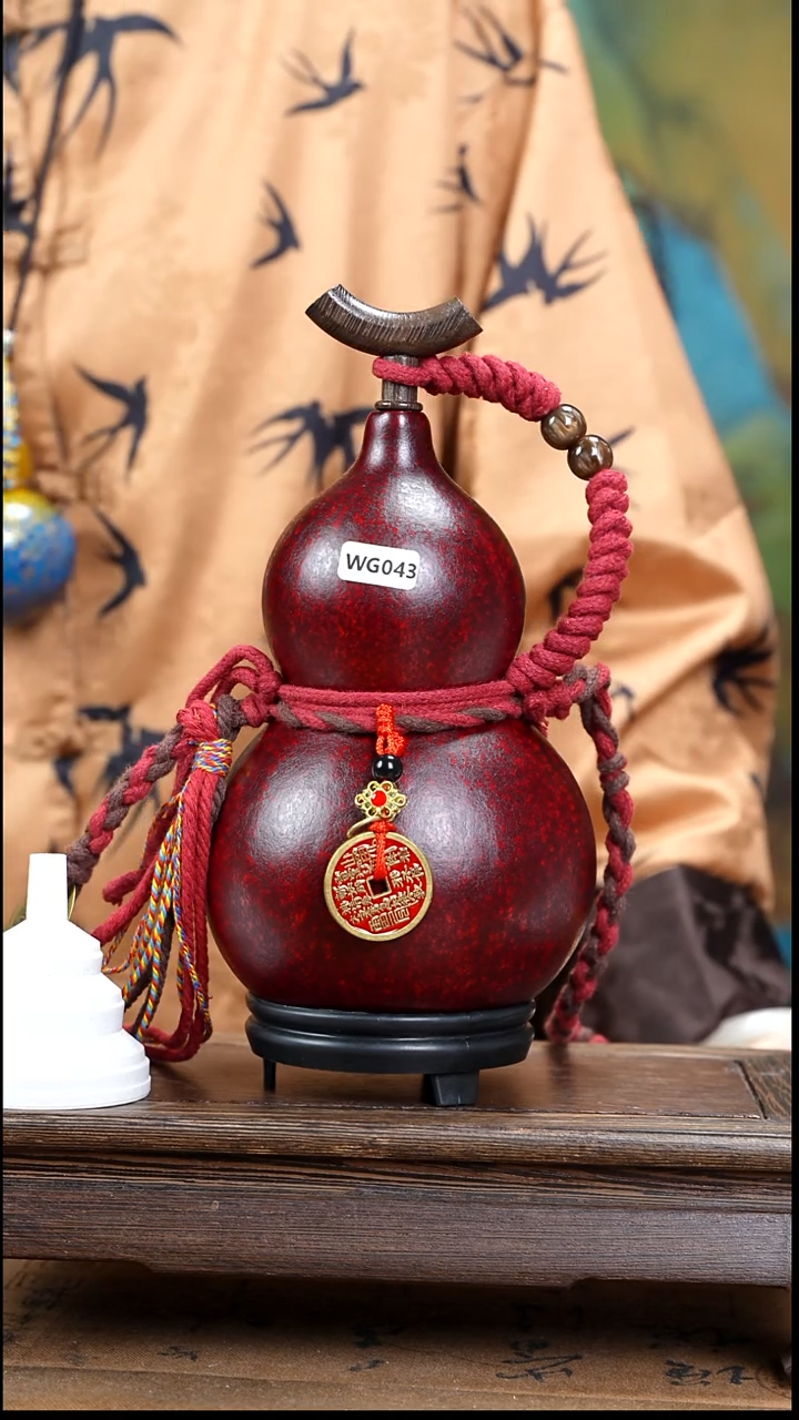 WG043藏绳款大漆酒葫芦（现货现发）