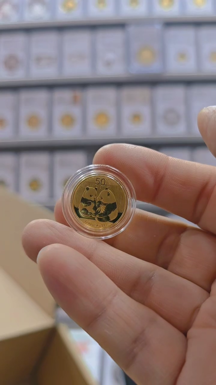 纯金2009年1/10熊猫金币 无盒证