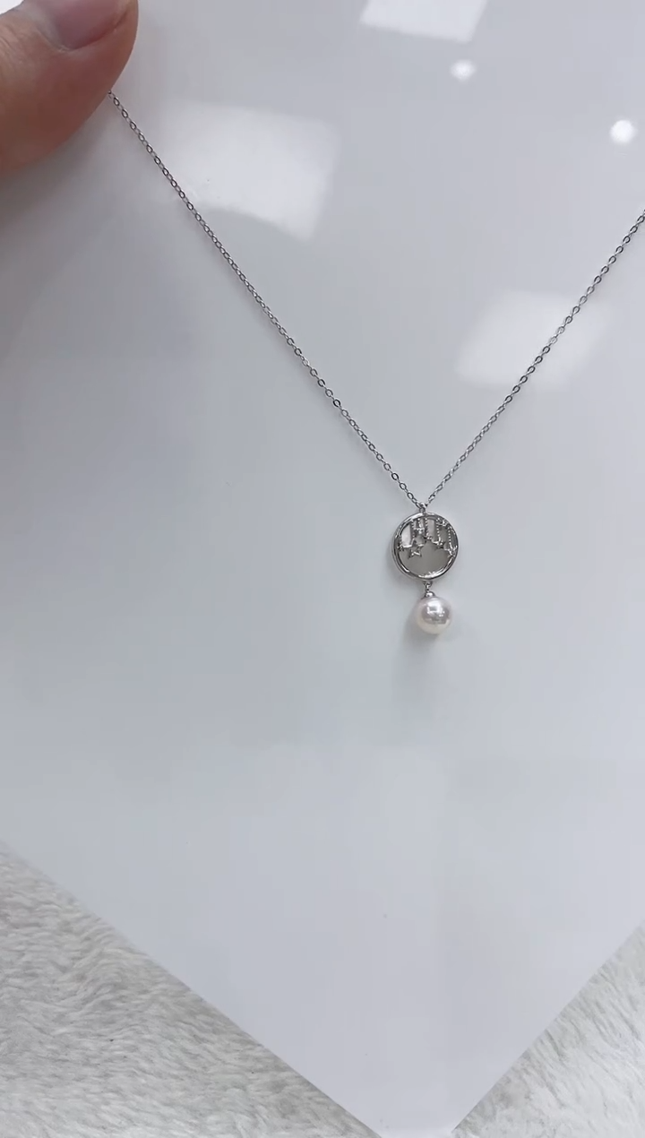 【闪购商品】海水珍珠颈饰银S925镶嵌海水珍珠项链