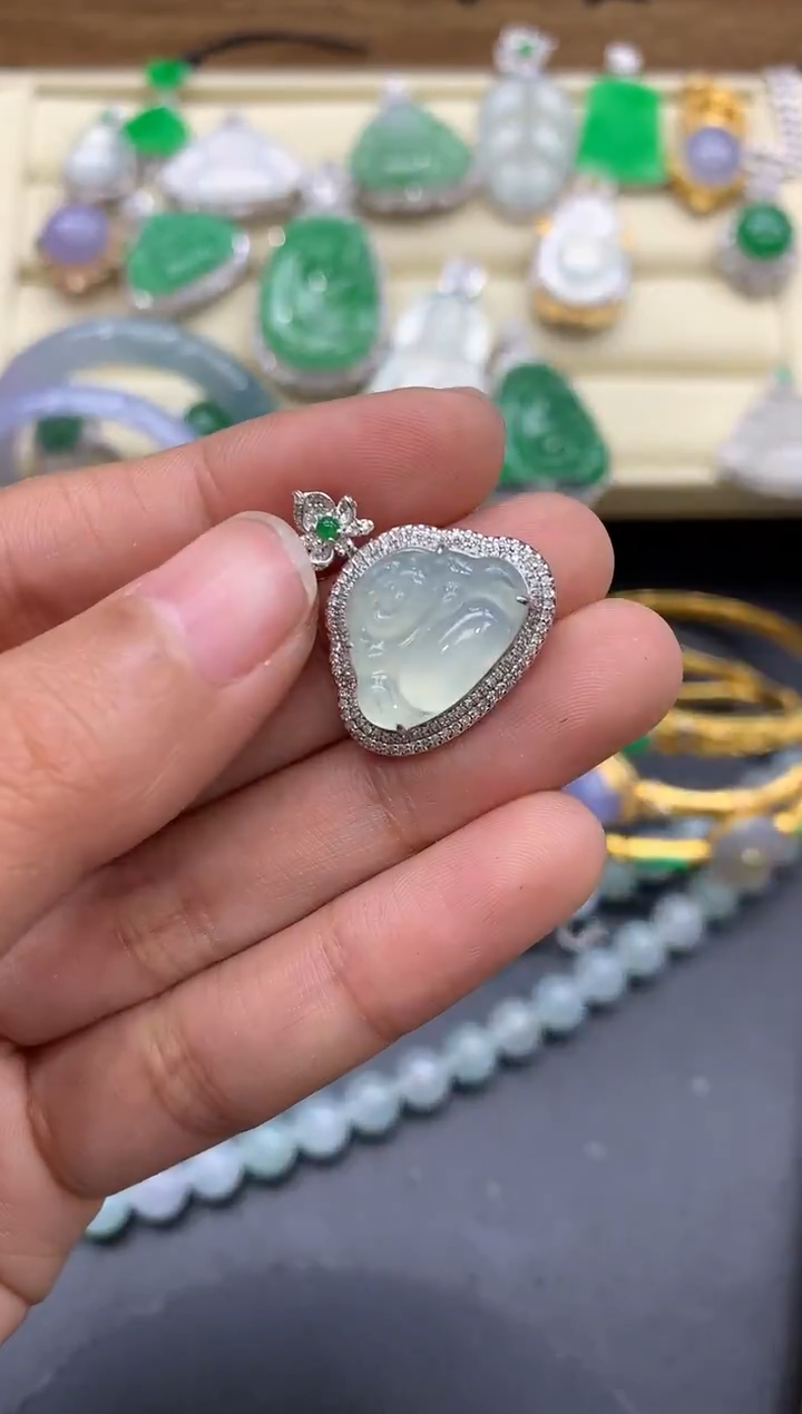 【闪购商品】翡翠颈饰18K金镶嵌123-中国好珍宝