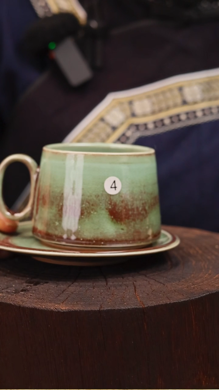 牙舟陶冗平窑青釉窑变咖啡杯 4