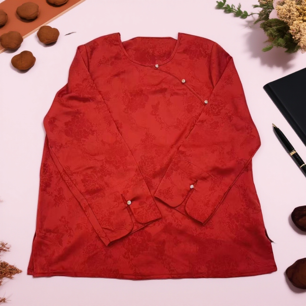 新中式百搭洋气长袖女士中国风喜庆~~~~~~~~~~圆领上衣~~~~~~~~~