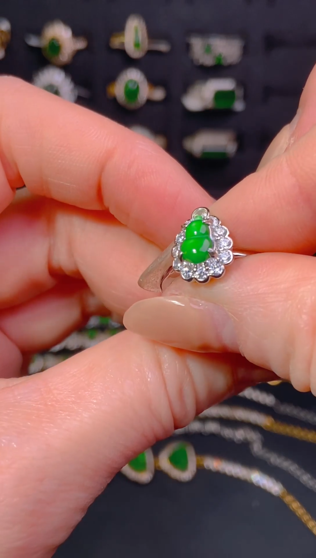 【闪购商品】翡翠戒指未镶嵌天然翡翠A货1