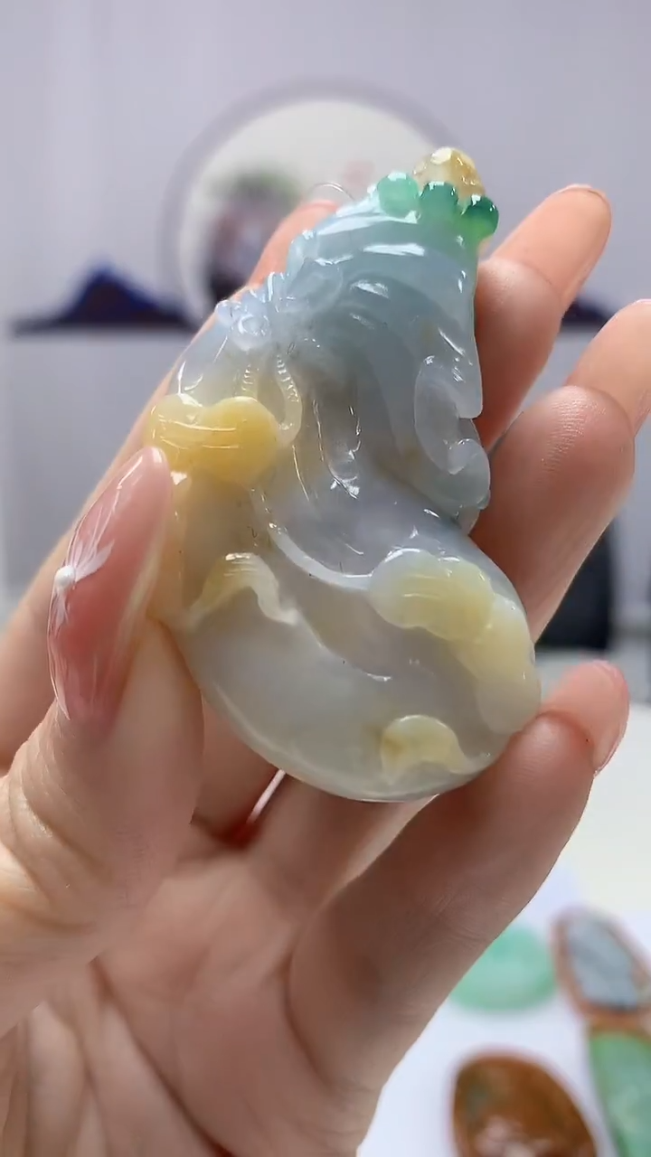 【闪购商品】定制翡翠未镶嵌4688DD-毛货挂件5