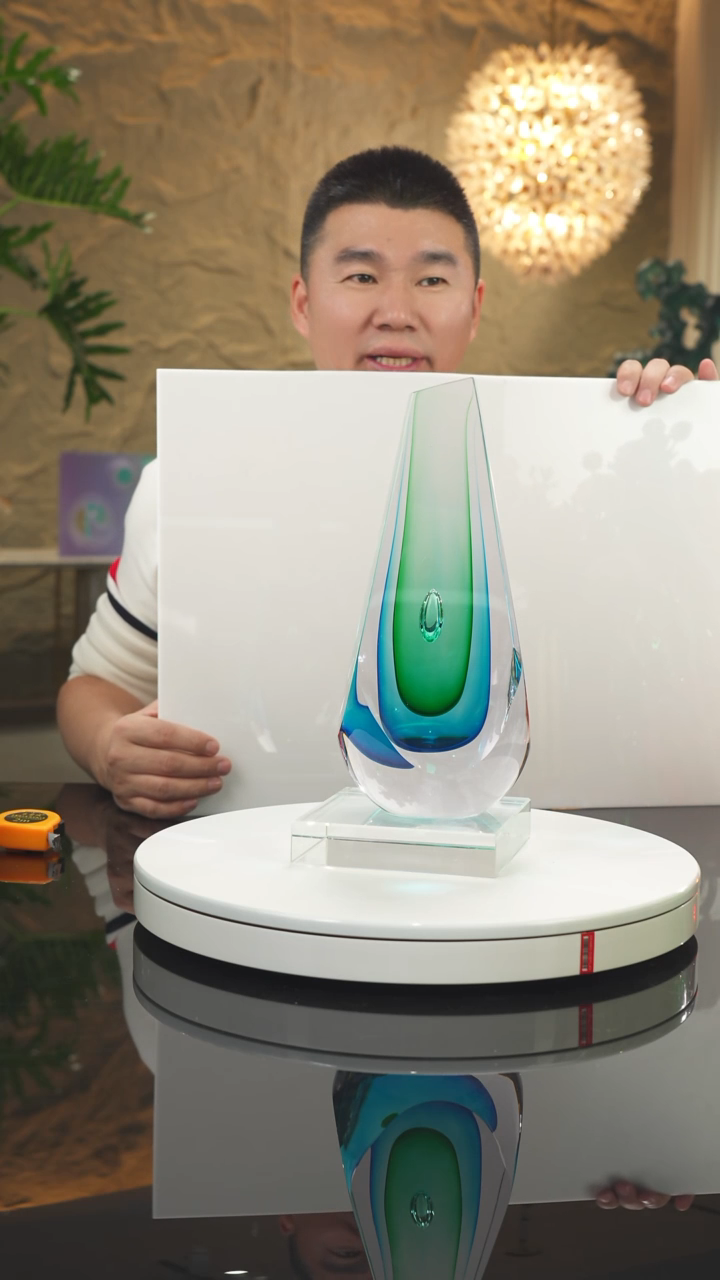 【闪购商品】瓷片设计款蓝绿切面摆件