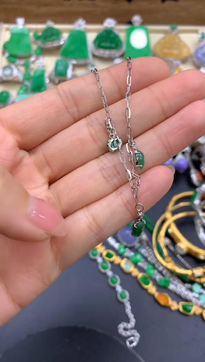 【闪购商品】翡翠手链18K金镶嵌131-中国好珍宝