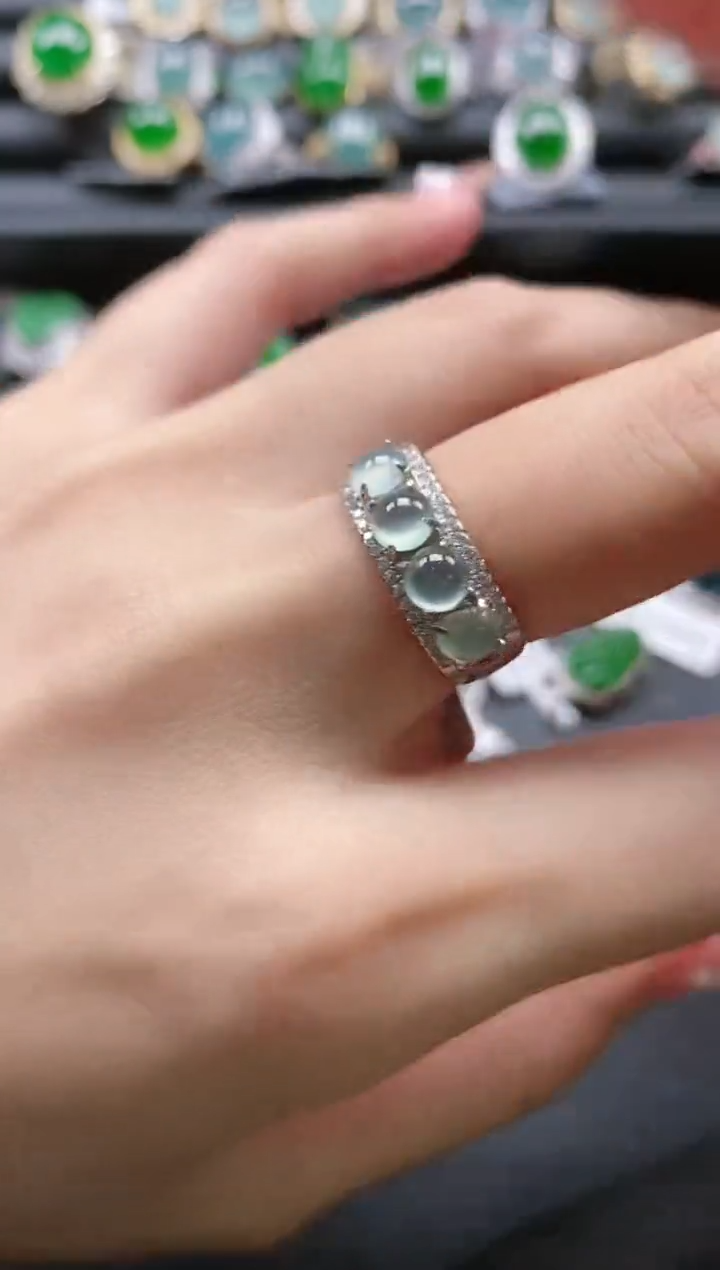 【闪购商品】翡翠戒指银S925镶嵌51511