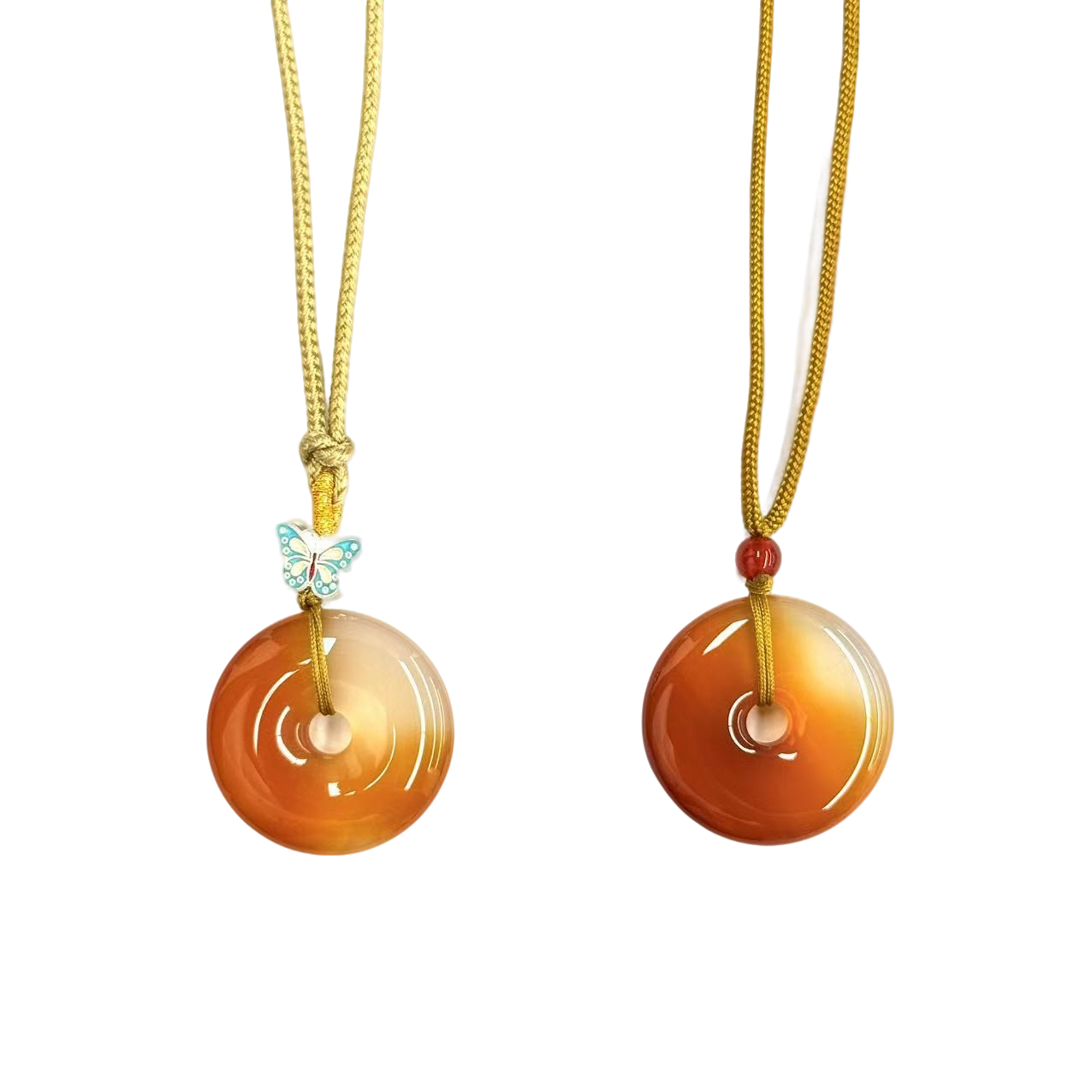 y2551-国风设计九心火莲玛瑙平安扣吊坠-多样性只发一件