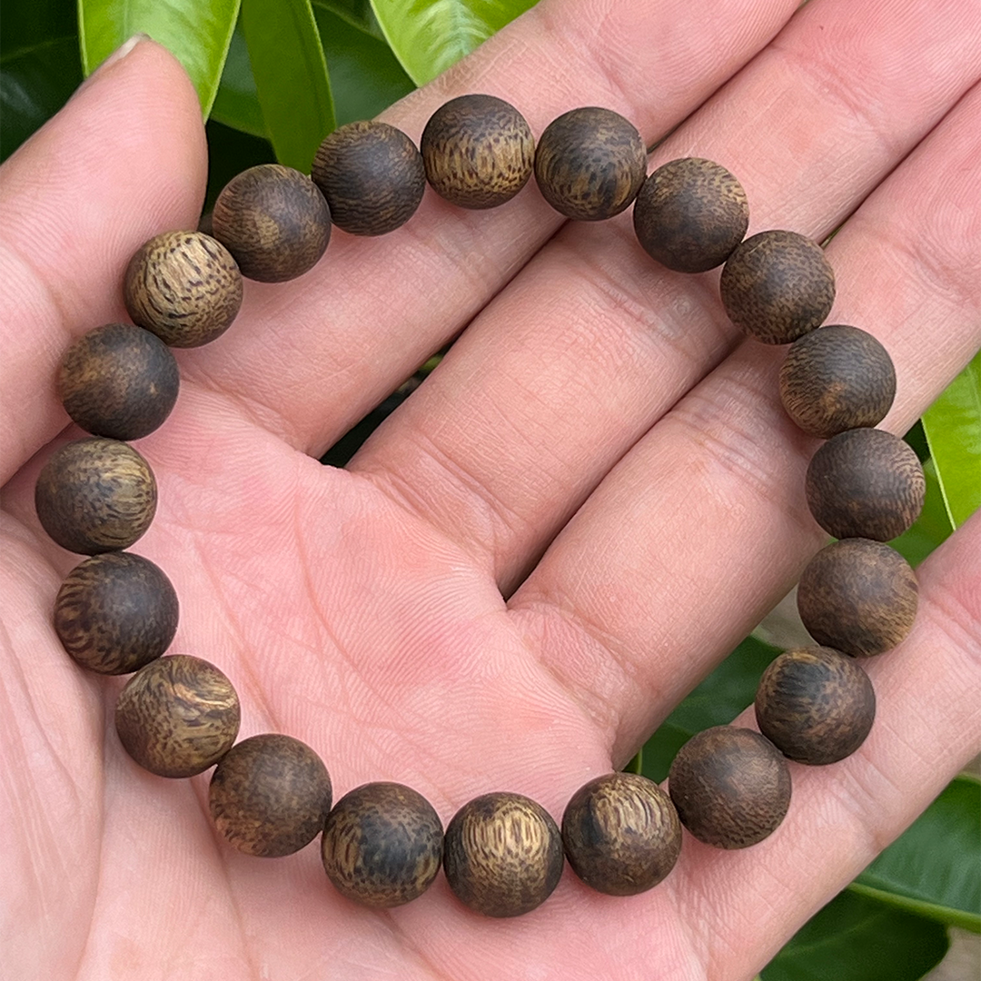 沉香手串圆珠单圈卡10mm/8克天然奇楠沉香手串莺歌绿奇楠沉香手串