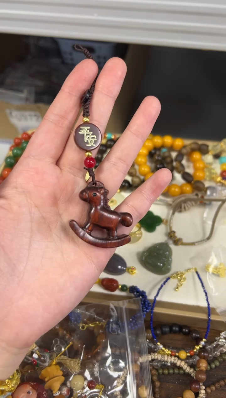 吊坠小叶紫檀紫檀木策马奔腾编制款挂件[28]