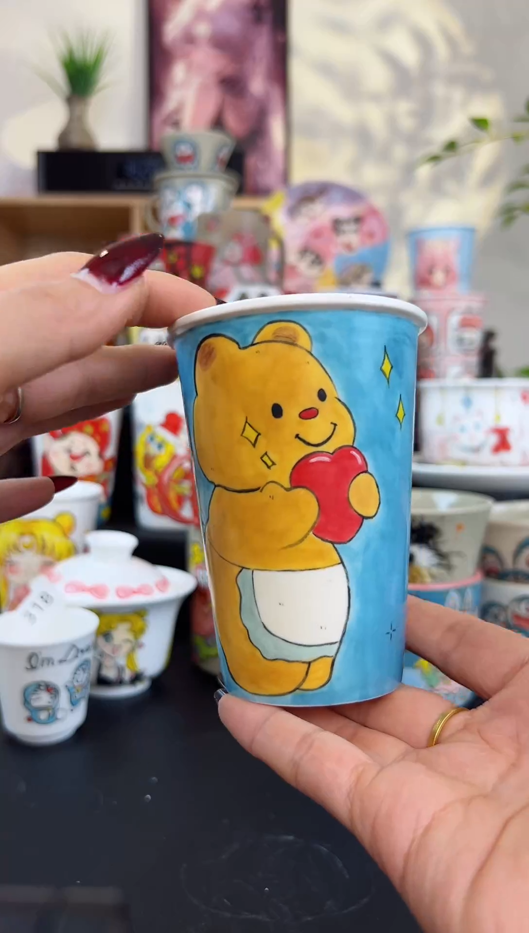 【闪购商品】摆件笙笙漫 手工手绘陶瓷杯杯