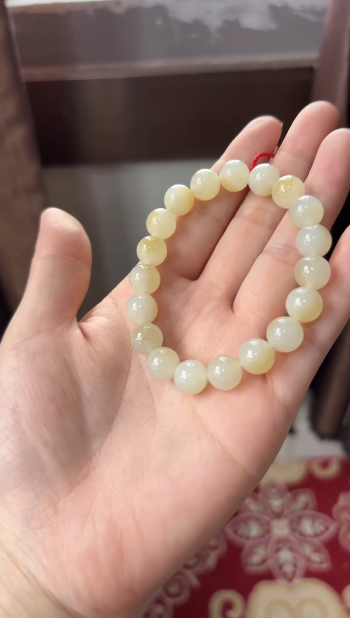 【闪购商品】和田玉手串未镶嵌且末金山微色差卡10
