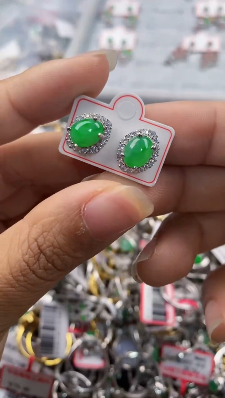 银S925镶嵌戒指翡翠222              3