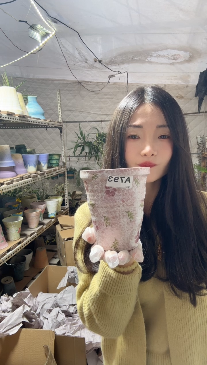 无花朵S****️编号 793   景德镇手工手绘花盆