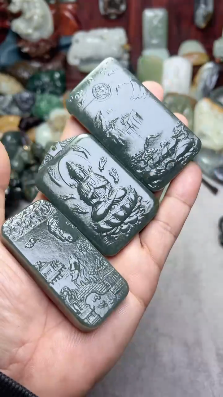 和田玉未镶嵌挂件3