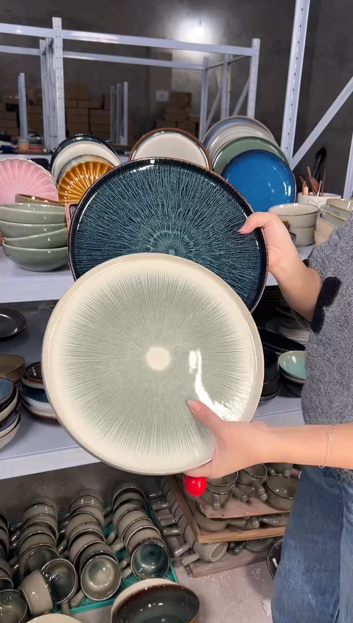 陶瓷外贸尾货瑕疵满20包邮X2大盘10.5英寸