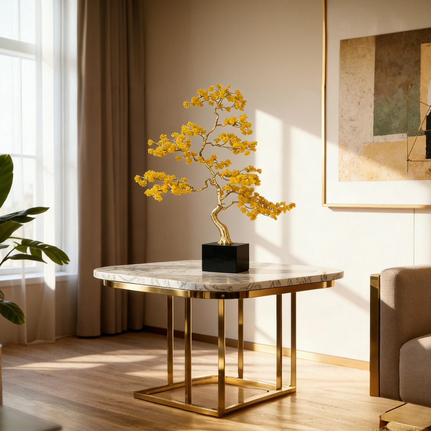 【本尼家】Q03黄铜水晶树桌面摆件128*53*158cm