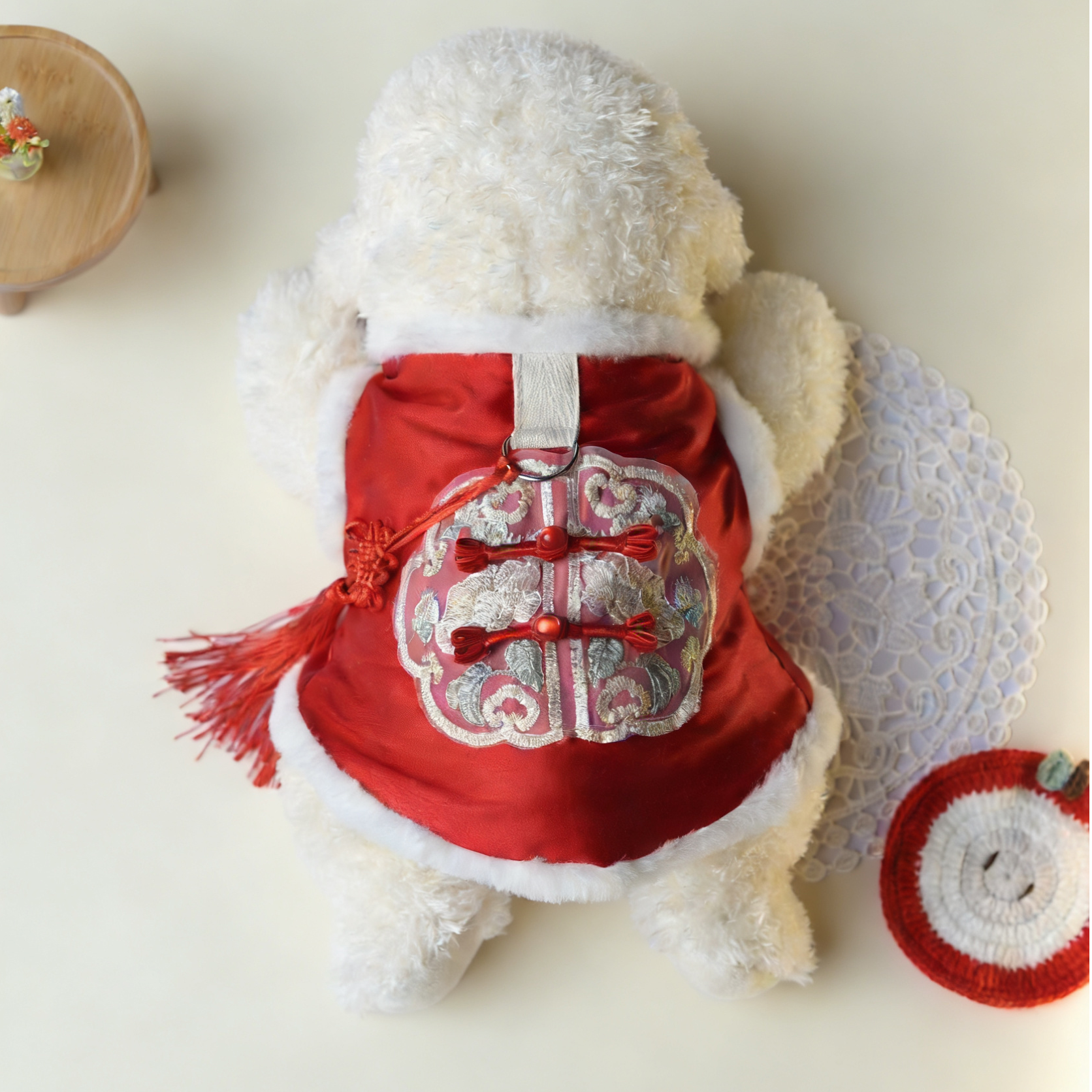 小型猫狗过年战袍 刺绣盘扣喜庆款