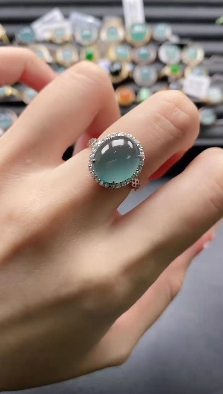 【闪购商品】翡翠戒指银S925镶嵌1111