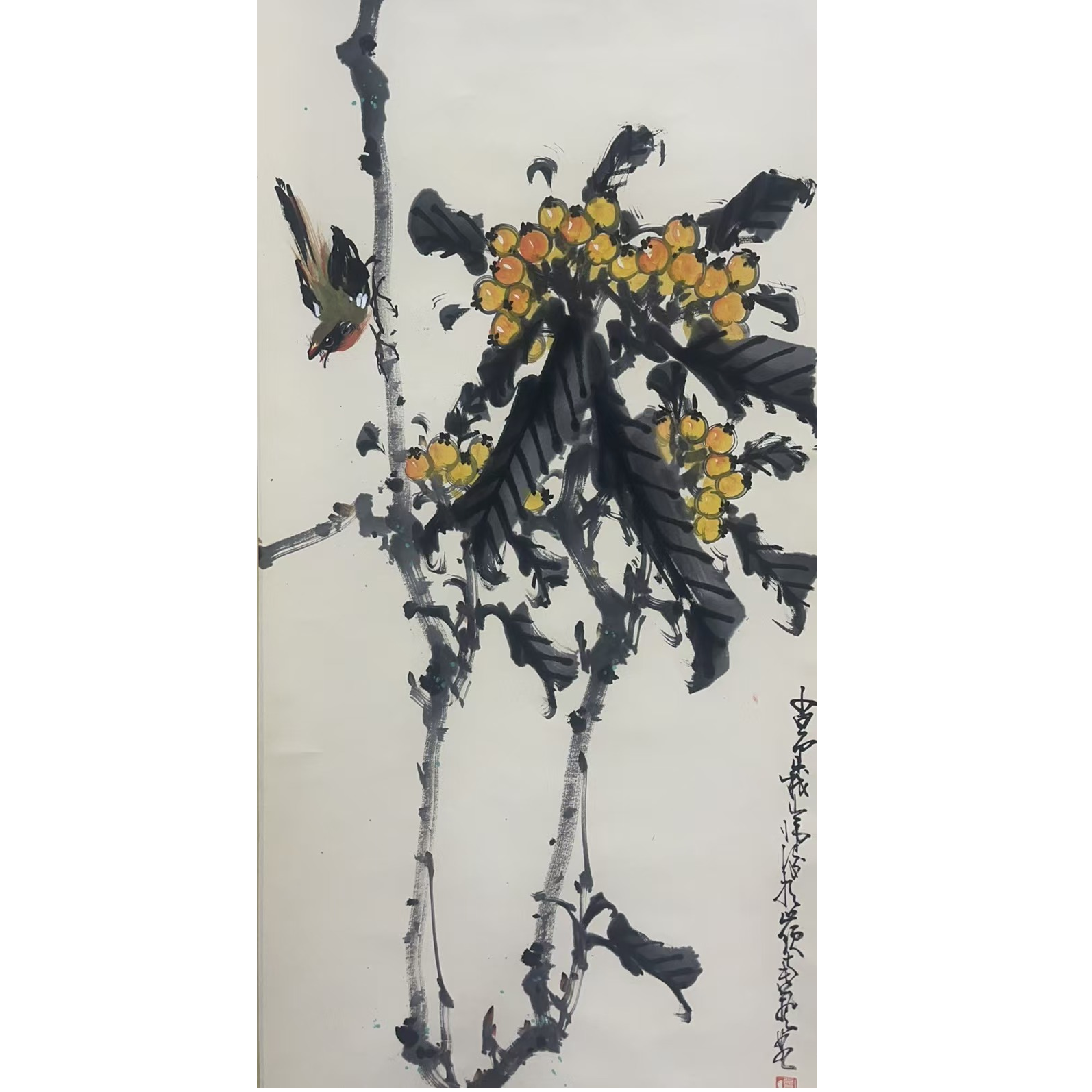 赵少昂 款 绘画花鸟立轴100×50 4.5平尺