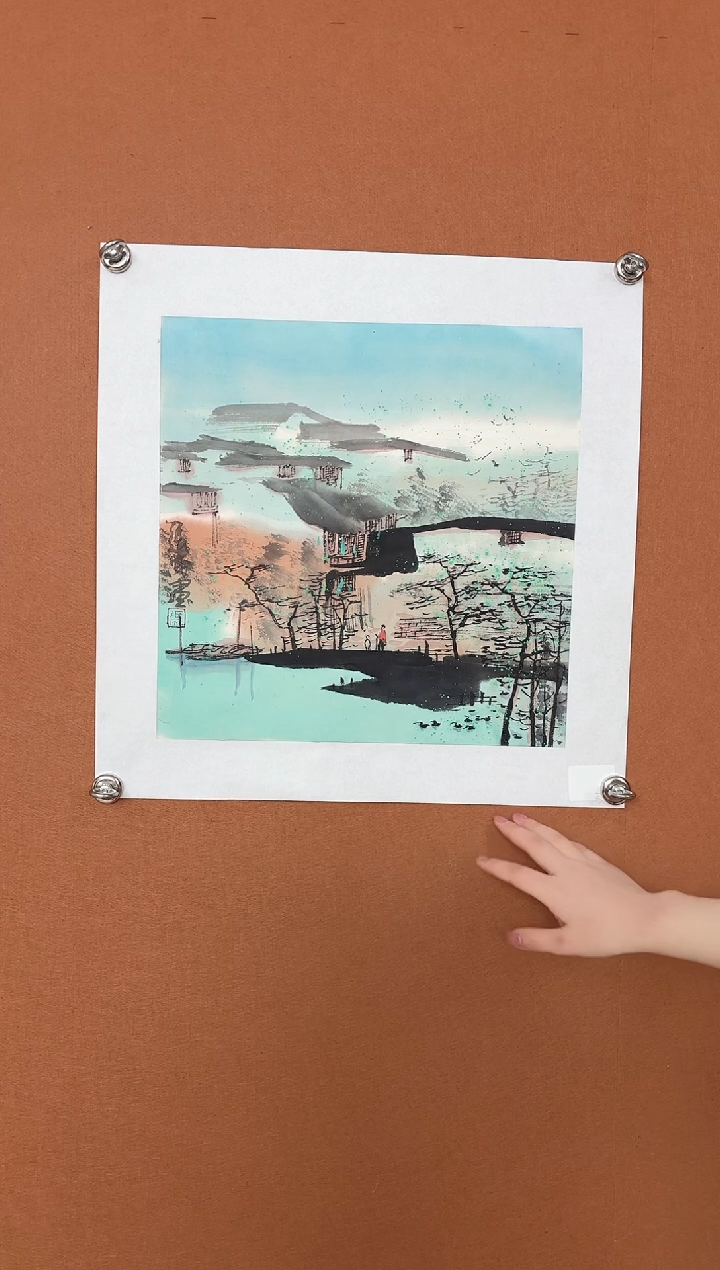 【闪购商品】国画张成作品 国画水乡  一平尺斗方 已托底