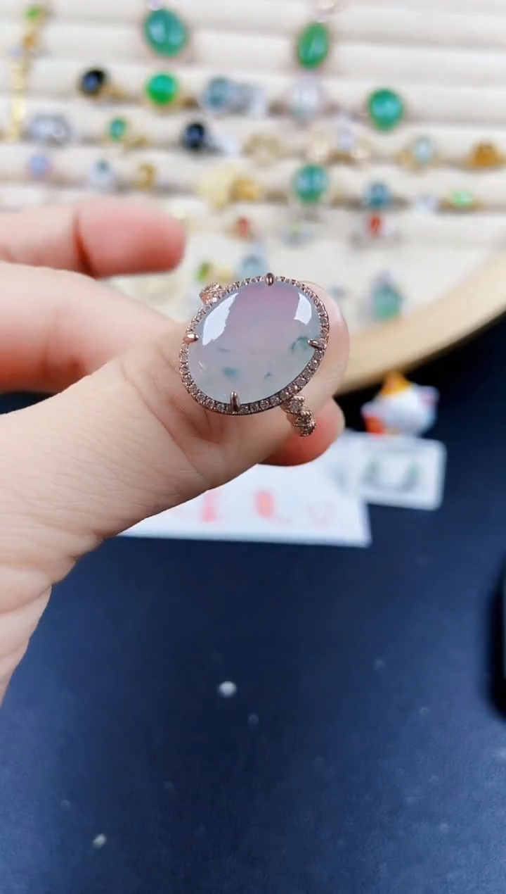 翡翠戒指银S925镶嵌4568797